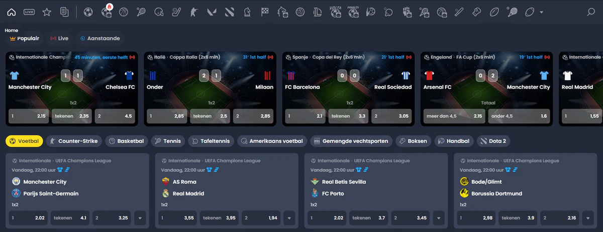 De wedafdeling van de site